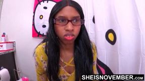 HD I'm Convincing My Whore Stepdaughter To Fuck Me While Her Stepmom Is Gone, Cute Ebony Babe Sheisnovember Hardcore Riding On Stepdad Erect BBC, Secretly Cheating By Fucking Her Shaved Pussy With Big Boobs And Nipples Jiggling by Msnovember