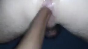 Fisting with spunk after slut's breeding. bbc & slim boy!