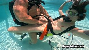 Aquaphilias- Kate Austen SCUBA Sex with Her Dive Buddy Underwater Pool Fuck Huge Cumshot