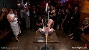 Mixed race slave ass pumping public screwed