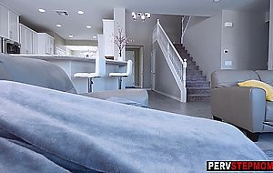 Horny stepmom with amazing big boobs Emily Addison sucking and riding cock