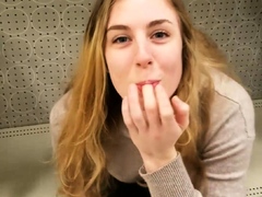 Stacked amateur teen pounded doggystyle in a dressing room