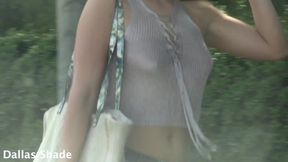 SEXY Girl Walking Catches Me Jerking in the Car! She Couldn't Resist Joining Me.