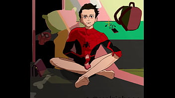 Spider-man masturbating