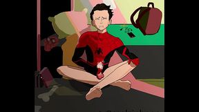 Spider-man masturbating