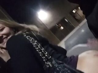 Wife Fucked Behind Bar in Parking Lot and Drains Shlong