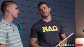 Stepbro Pledge Gets Hammered, Dripping Cum, Carter Woods Fucks Theo Brady Raw