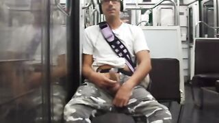 jerking inside subway