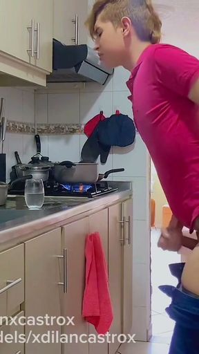 I FUCK MY TEENAGE STEPBROTHER BAREBACK IN THE KITCHEN OF OUR HOUSE AND CUM INSIDE HIS TIGHT YOUNG ASS   Clip 3