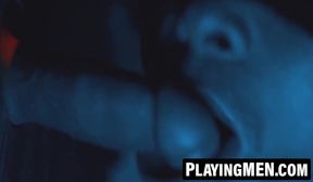 Tony D Angelo lets Rocky Vallarta worship his cock at the glory hole