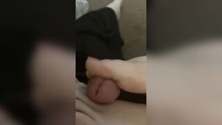 Slow Pose Toejob on sub dick & nuts