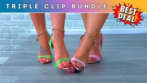 Goddess Amber & Miss Lucy - Do NOT Cum Under Our Sticky Party Heels - Triple Bundle 1 (225b)
