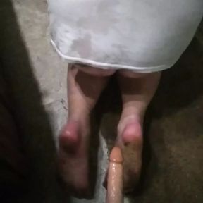 Amateur Crossdress Sissy Slut Fucks Her Dildo Hard