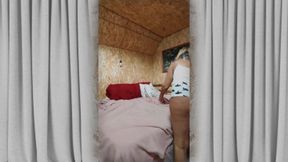 Hot Housewife Lukerya. Winter Morning Over a Cup of Coffee.