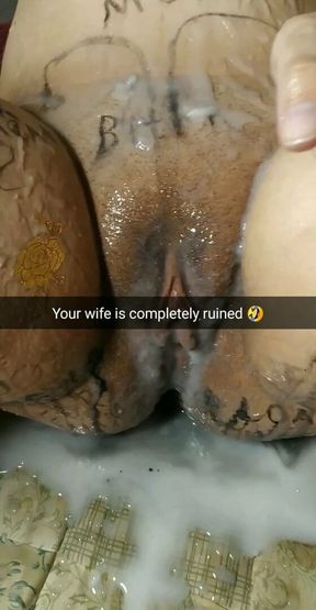 Your wife become ruined fuckmeat slut  for free creampies!