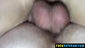 Inked stud's raw bareback session after a throbbing BJ