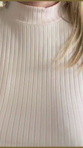 Wifey goes braless and jumps around with her perfect tits teasing   Clip 1