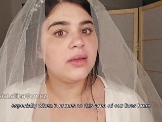 LuciaLatinaGomez rides hard, orgasm on wedding pillow