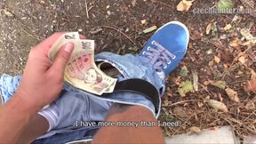 Czech Hunter Offers Broke Bartender 'ca'sh for an Outdoor Blowjob