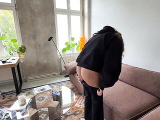 This guy uses me, bangs my booty and films his cum trickling without it