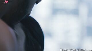 Brunette trans Khloe Kay bounces on Dillon Diazs massive cock