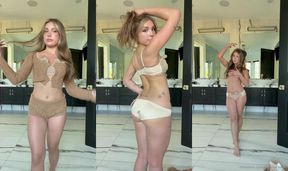 piper rockelle strips in the bathroom and shakes her ass porn video