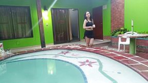 My Latina Stepsister Enters My Room with a Swimming Pool so We Can Have Sex