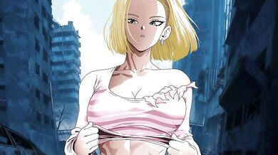 ANDROID 18 FUCKS AND SUCKS FUTURE TRUNK´S HUGE COCK. DRAGON BALL PARODY.