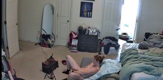 Wife gets caught masturbating with huge dildo