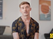 SEAN CODY - Phoenix Sheds His Clothes And Strokes His Long Curved Cock Until He Cums On The Bed