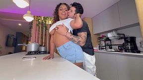 Hot Ebony Stepmom Gets Her Soaking Wet Pussy Pounded by Stepson's Massive Cock