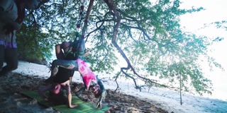 Alternative girls SHIBARI - outdoor public kinbaku rope play action with tattooed TEENS - bondage