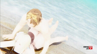 Genshin Influence Anime porn - Lumine is humped in the beach