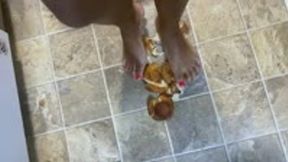 Foot worship - Goddess MXDominion makes Bread Rolls for Foot slaves to eat off Floor, stomping, foot fetish, foot slave training  1080