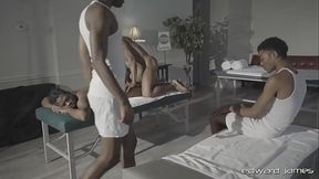 EdwardJames: Relaxing Massage Soon Erupts Into A Wild Group Sesh With Debonair And Pals