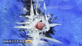 Curvy Evie Rees can't resist touching Danny's big, hard cock