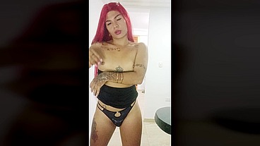 TS Angelique - I fill a panty with my cum for a client