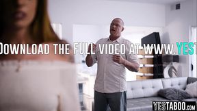 Slutty redhead cheats on husband with his big dick mature stepdad