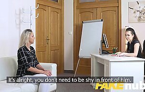 Female Agent New model discovers hot casting couch wet lesbian orgasms
