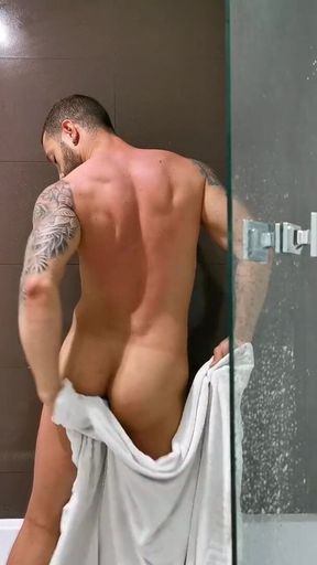 John in the shower