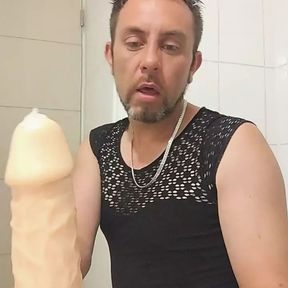 Enjoying dildo