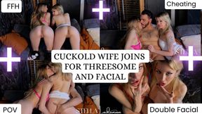 Caught Cheating Husband – Wife Joins for Threesome & Facial