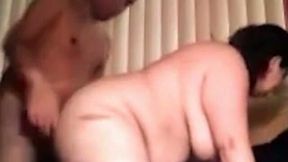 Big bottomed chunky lady was nailed really hard from behind on camera