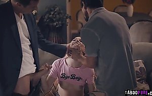 Teen lana's holes banged by two lusty men