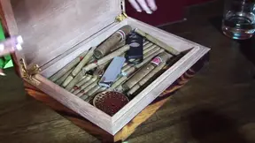 Brunette in lingerie Claudia Adams in double penetration anal gang bang