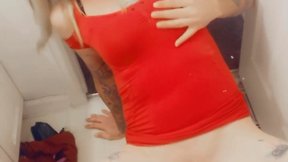 Mechanical dildo fucks chastity slut