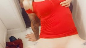 Mechanical dildo fucks chastity slut