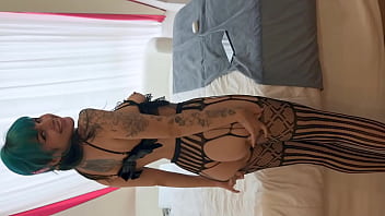 Big Titty Goth Girl in Black Spiderweb Lingerie, Suck n&#039_ Fuck Quickie