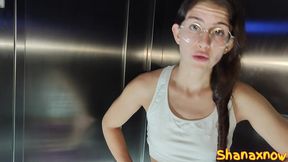 trapped in the elevator converse sneakers shoejob footjob