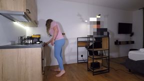 Trans step sister teasing step bro to cum